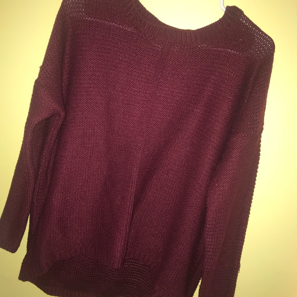Burgundy cropped sweater